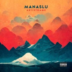 Manaslu premade album cover art - for Ambient, Folk Music - style Illustrated, Modern Art - in Red, Orange Color
