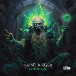 Saint Anger album cover art - for Heavy Metal, Death Metal Music - style Dark Fantasy, Conceptual Art - in Green, Grey Color