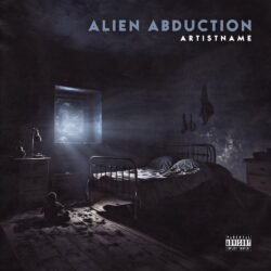 Alien abduction exclusive premade cover art for sale - for Dark Ambient, Dark Synth Music - style Cinematic Style, Dark Surrealism - in Black, Grey Color