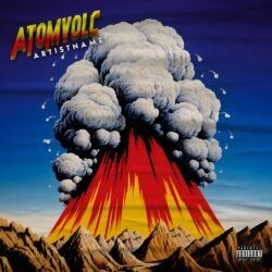 atomvolc exclusive premade cover art for sale - for Rock, Alternative Rock Music - style Illustrated, Retro - in Red, Yellow Color