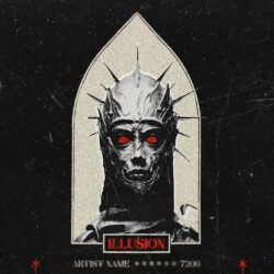 illusion premade book cover art for sale - for Black Metal, Dark Ambient Music - style Dark Fantasy, Gothic Art - in Red, Black Color
