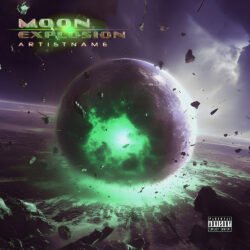 Moon explosion exclusive premade animation for sale - for Electronic, Ambient Music - style Cinematic Style, Sci-Fi Style - in Green, Purple Color