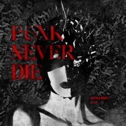 Punk never die premade album cover artwork - for Hardcore Punk, Industrial Music - style Collage, Glitch Art - in Red, Black Color