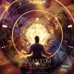 Quantum Wisdom exclusive premade cover artwork - for Ambient, Electronic Music - style Conceptual Art, Sci-Fi Style - in Yellow, Purple Color