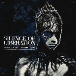 silence of liberation premade cover art - for Darkwave, Gothic Metal Music - style Dark Fantasy, Monochrome - in Blue, Black Color