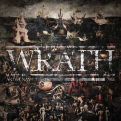 Wrath premade album cover art for sale - for Black Metal, Death Metal Music - style Oil Painting, Dark Fantasy - in Black, Grey Color
