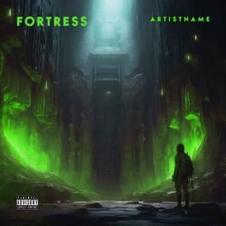 Fortress Exclusive Digital Artwork For Sale - For Ambient, Dark Ambient Music - Style Cinematic Style, Dark Fantasy - In Green, Black Color