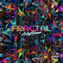 Fractal trance exclusive premade album cover artwork for sale - for Bass Music, Dark Synth Music - style Abstract, Glitch Art - in Blue, Purple Color