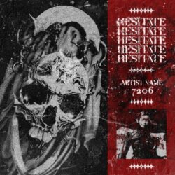 Hesitate exclusive premade heavy metal album cover artwork for sale - for Black Metal, Death Metal Music - style Collage, Gothic Art - in Red, Black Color