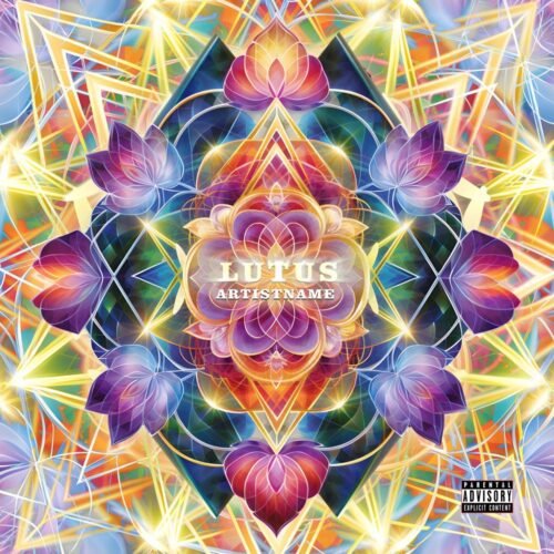 Lutus exclusive premade psychedelic trance artwork for sale - for Psychedelic Rock, Ambient Music - style Psychedelic Art, Sacred Geometry - in Blue, Purple Color