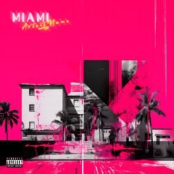 Miami exclusive digital artwork for cover art - for Synth-Pop, Hip-Hop Music - style Collage, Glitch Art - in Pink, Black Color