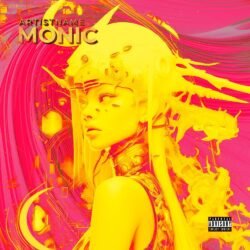 Monic exclusive digital artwork for sale - for Electronic, Hyperpop Music - style Cyberpunk, Sci-Fi Style - in Yellow, Pink Color