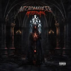 Necromancer premade symphonic black metal album cover artwork - for Black Metal, Death Metal Music - style Dark Fantasy, Gothic Art - in Red, Black Color