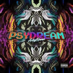 Psydream exclusive psychedelic trance album cover artwork - for Ambient, Bass Music Music - style Acid Graphics, Maximalist - in Orange, Yellow Color