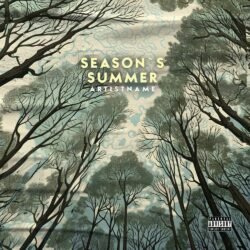 Seasons Summer premade cover artwork for sale - for Indie Pop, Indie Rock Music - style Illustrated, Line Art - in Green, Blue Color