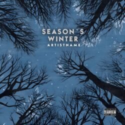 Seasons Winter premade cover artwork for sale - for Ambient, Dark Ambient Music - style Illustrated, Cinematic Style - in Blue, Grey Color