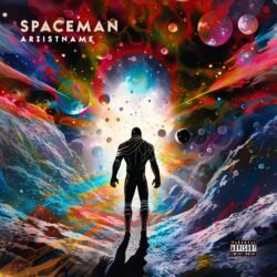Spaceman exclusive psychedelic cover artwork for sale - for Electronic, Ambient Music - style Sci-Fi Style, Illustrated - in Red, Blue Color
