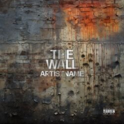 The Wall exclusive premade cover artwork - for Alternative Rock, Post-Rock Music - style Street Art, Brutalism - in Red, Orange Color