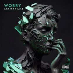 Worry exclusive digital artwork for sale - for Alternative Rock, Dark Pop Music - style Dark Surrealism, Conceptual Art - in Green, Black Color