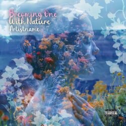 Becoming One With Nature premade chill album cover art - for Ambient, Chillout Music - style Conceptual Art, Double Exposure - in Blue, Orange Color