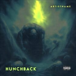 Hunchback premade metal album cover art - for Death Metal, Doom Metal Music - style Dark Fantasy, Oil Painting - in Green, Blue Color