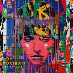 Pop Portrait premade pop art album cover art - for Pop, Dance-Pop Music - style Pop Art, Graffiti - in Red, Blue Color
