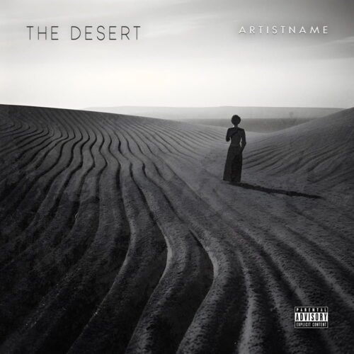 The Desert premade dark world album cover art - for Ambient, Dark Ambient Music - style Cinematic Style, Monochrome - in Black, Grey Color