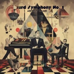Absurd Symphony No. 1 premade dada album cover art design - for Avant-Garde, Chamber Music Music - style Abstract, Art Deco - in Red, Yellow Color