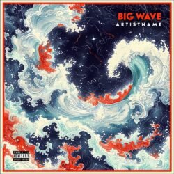 Big Wave Katsushika Hokusai Japanese Artist Style Premade album cover art