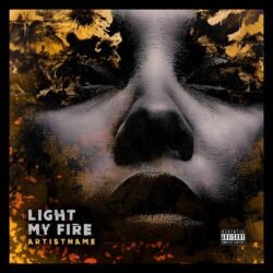 Light My Firre premade soul album cover art design - for Alternative Hip-Hop, Dark Pop Music - style Abstract, Collage - in Black, Yellow Color