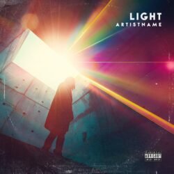 Light Premade Trip Hop Album Cover Art Design - For Alternative Rock, Ambient Music - Style Cinematic Style, Modern Art - In Blue, Orange Color