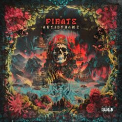 premade pirate heavy metal album cover art design - for Heavy Metal, Folk Metal Music - style Illustrated, Dark Fantasy - in Red, Blue Color