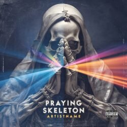 Praying Skeleton Premade Gangsta Rap Album Cover Art