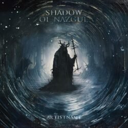 Symphonic Black Metal Album Cover Art - for Black Metal, Doom Metal Music - style Dark Fantasy, Cinematic Style - in Blue, Black Color