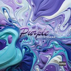 Purple Premade Abstract Liquid Album Cover Art Design