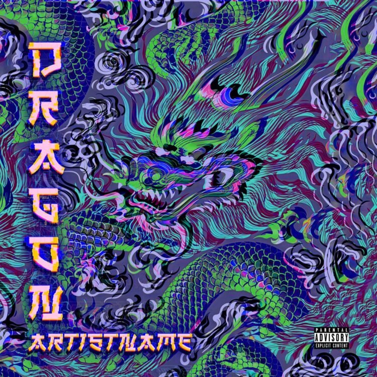 Dragon Premade Psychedelic Glitch Album Cover Art Design