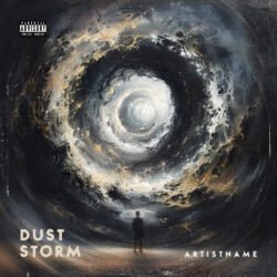 Dust Storm premade Coldwave album cover art design - for Ambient, Dark Ambient Music - style Abstract, Cinematic Style - in Black, Brown Color