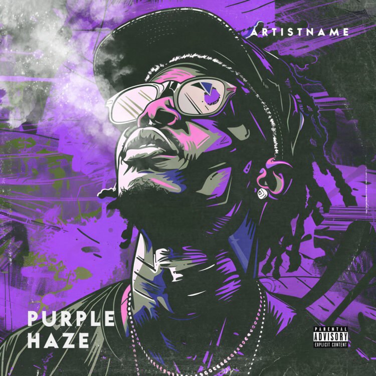 Purple Haze Premade Trap Album Cover Art Design
