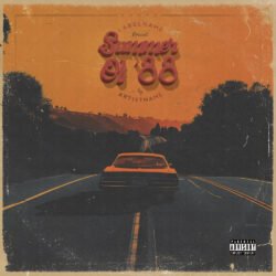 Summer of 88 premade 80s album cover art design - for Alternative Rock, Indie Rock Music - style Cinematic Style, Illustrated - in Orange, Yellow Color