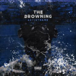 The Drowning premade groove metal album cover art design - for Alternative Hip-Hop, Dark Ambient Music - style Collage, Conceptual Art - in Blue, Black Color