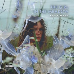 The Girl In The Meadow premade dream pop album cover art design - for Indie Pop, Dream Pop Music - style Photographic, Surrealist - in Blue, Green Color