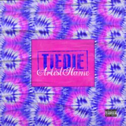 Tie-dye premade pattern album cover art design - for Alternative Rock, Chillwave Music - style Collage, Psychedelic Art - in Blue, Pink Color