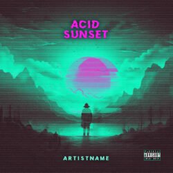 Acid Sunset Premade Glitchy Album Cover Art Design