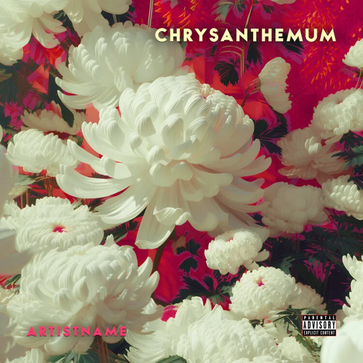 Chrysanthemum Premade Flower Album Cover Art Design