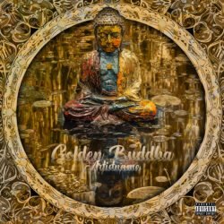 Golden Buddha Premade Folk Album Cover Art Design - For Ambient, Chillout Music - Style Conceptual Art, Iconography - In Yellow, Brown Color