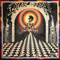 The Hall Premade Psychedelic Optical Illusion Cover art design