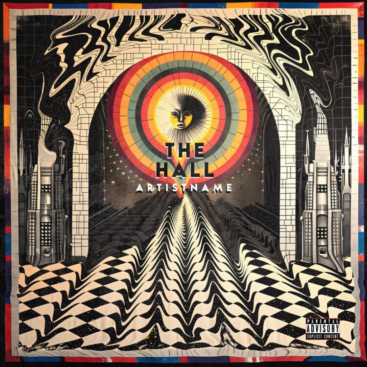 The Hall Premade Psychedelic Optical Illusion Cover Art Design