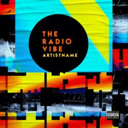 The Radio Vibe premade microhouse album cover art design - for Alternative Rock, Electro Music - style Acid Graphics, Collage - in Red, Orange Color