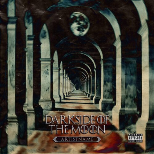 darkside of the moon album cover art design - for Dark Ambient, Darkwave Music - style Dark Fantasy, Gothic Art - in Black, Grey Color