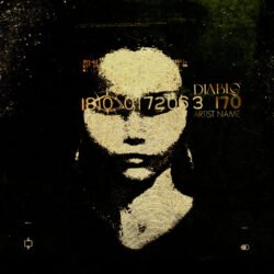 diablo exclusive premade album cover art design - for Alternative Rock, Dark Electro Music - style Acid Graphics, Conceptual Art - in Yellow, Black Color